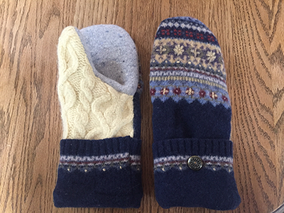 Blue mittens