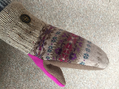 Gray mitten